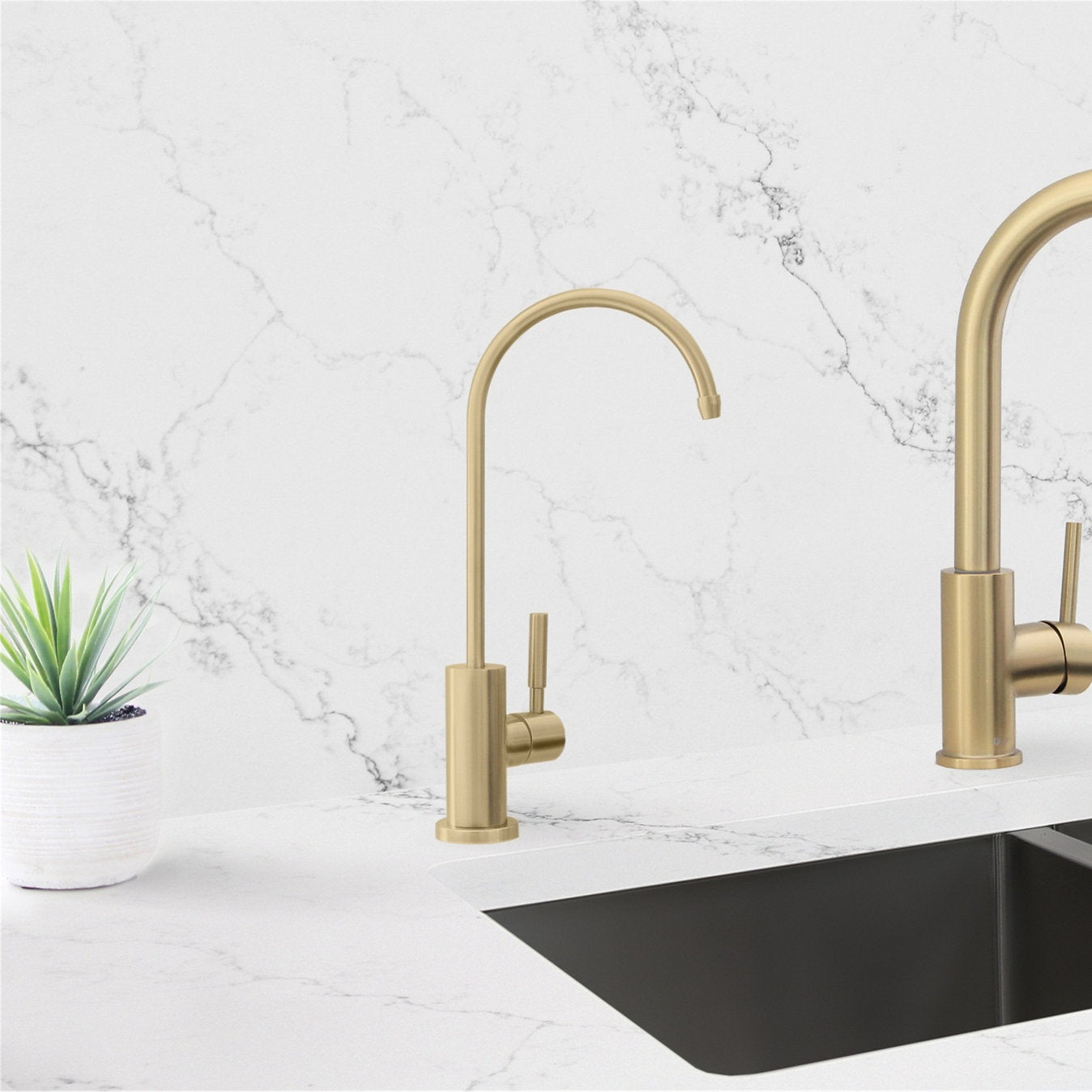 LODI RO Faucet: Single Handle Cold Water Tap - Brushed Gold