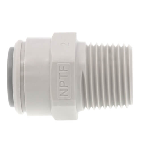 Grey Acetal Male Connector 3/8 x 3/8 NPTF, Single Packed