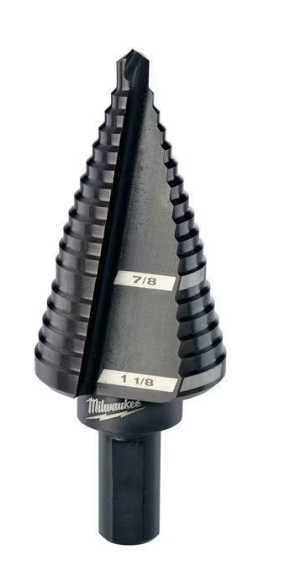 Milwaukee Tool 7/8 -inch - 1-1/8 -inch #9 Black Oxide Step Drill Bit (2-Steps)