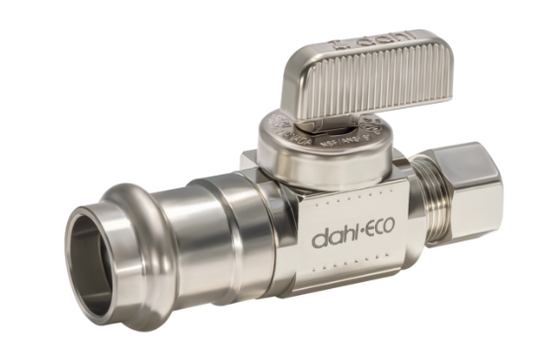 1/2 Female Press x 3/8 OD Comp Supply Stop, Straight