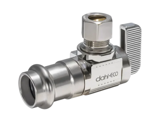 1/2 Female Press x 3/8 OD Comp Supply Stop, Angle