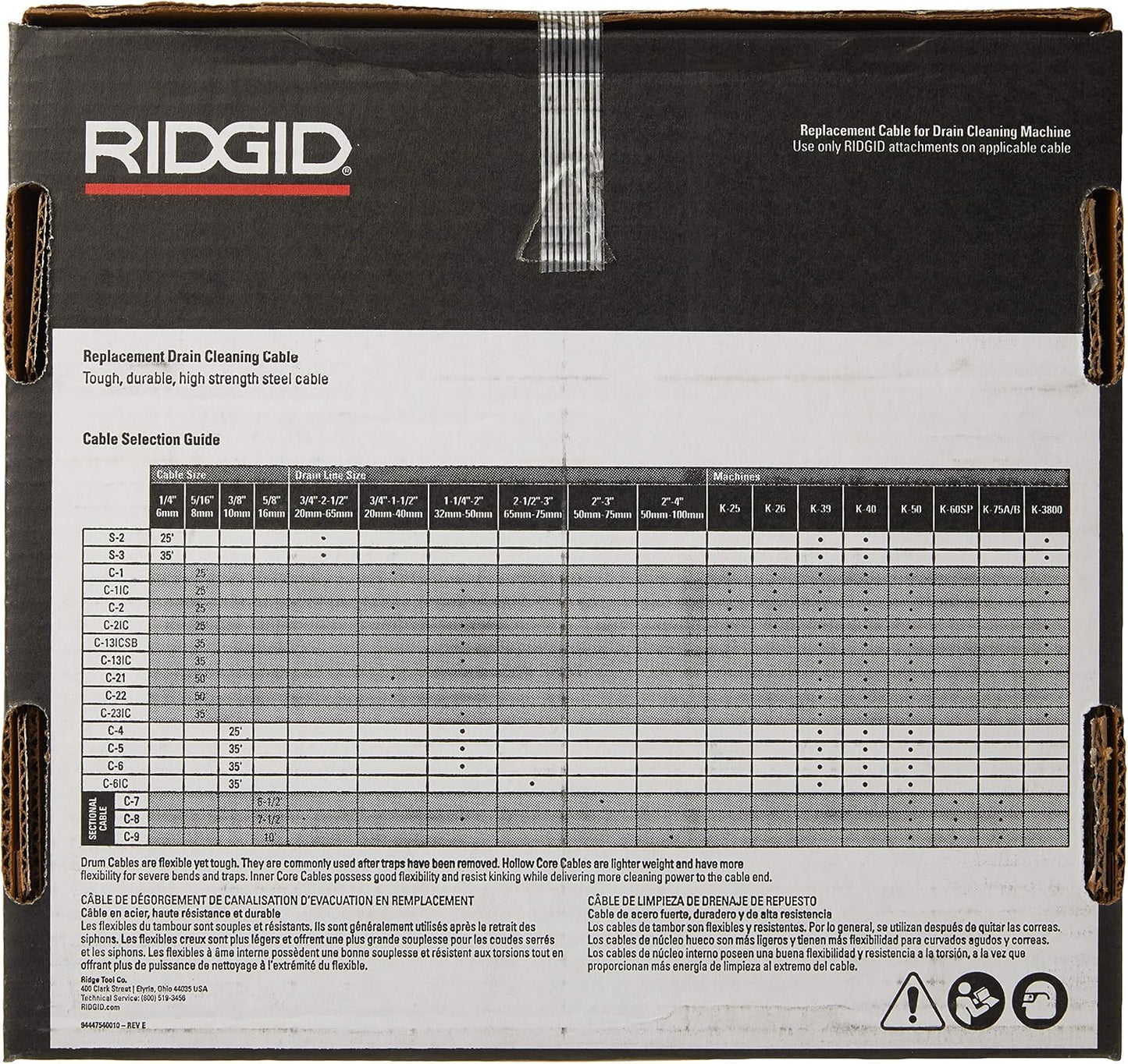 RIDGID Replacement Drain Cleaning Cables