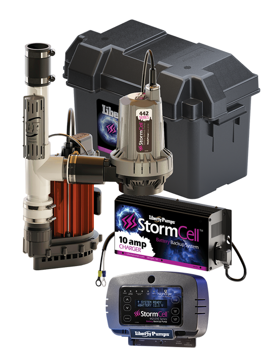 FULL SUMP KIT with ALARM:  Liberty Pumps 1/3 HP,  Battery Back-Up Pump and 10A Charger, Battery AND WIFI Enabled ALARM (Installed KIT PRICE)