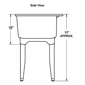 Single Laundry Basin Thermoplastic Sink, Freestanding (Installed Price)