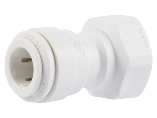 Polypropylene White Female Adapter (NPTF Thread) (1/4 and 3/8)