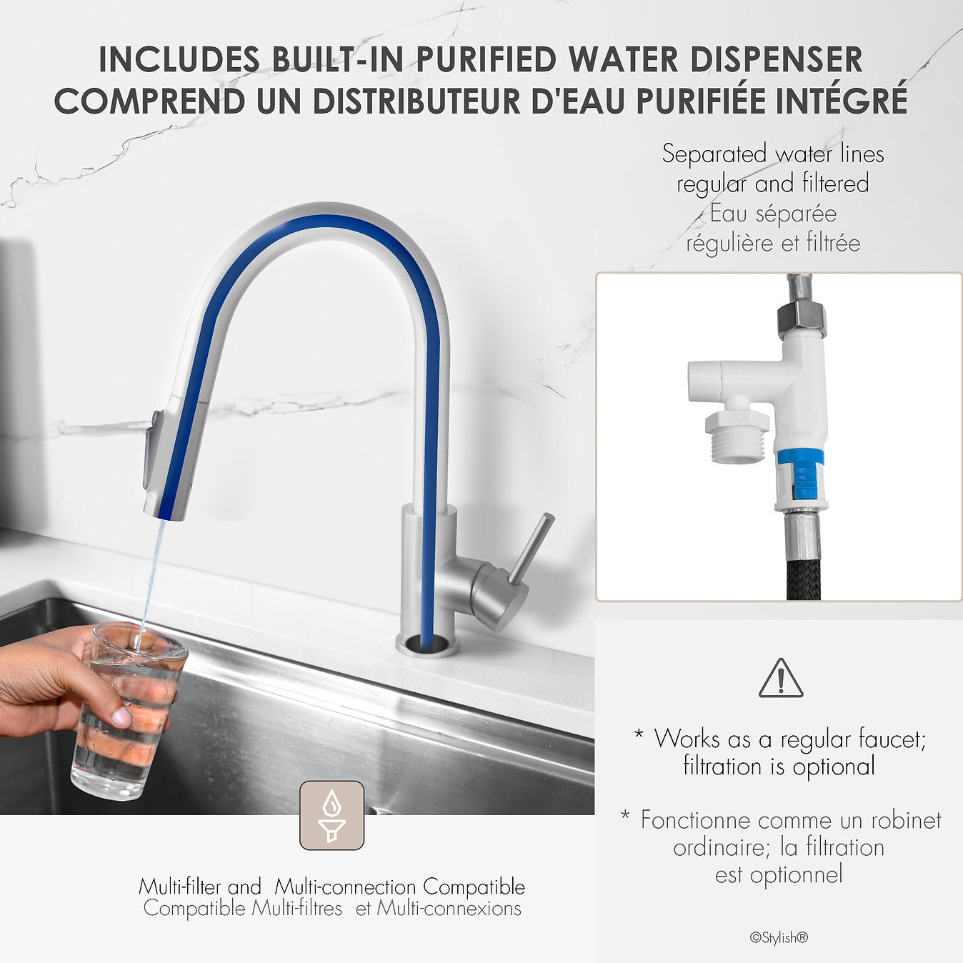 Single Handle Pull Down Kitchen Faucet with Reverse Osmosis - Installed Price