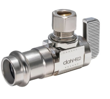 1/2" Female Press x 3/8" OD Comp Angle Supply Stop, Lead Free (Chrome Plated Brass)
