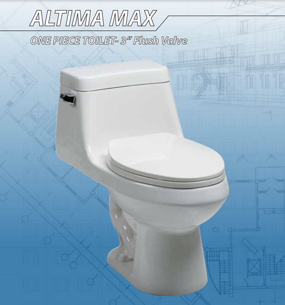 Altima Max: 1 Piece Elongated Toilet with Slow-Closing Seat (Installed Price)