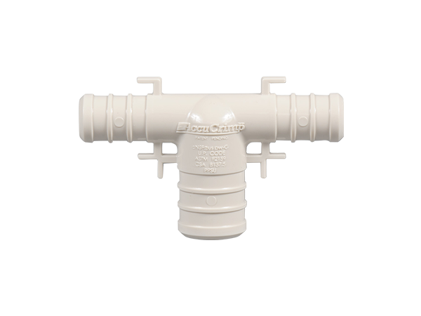PLASTIC PEX TEE 3/4" x 3/4" x 1/2"