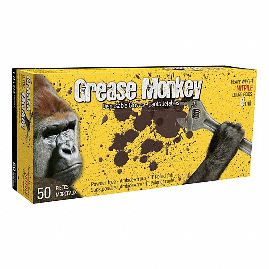 Grease Monkey Black Nitrile Gloves - Box of 50